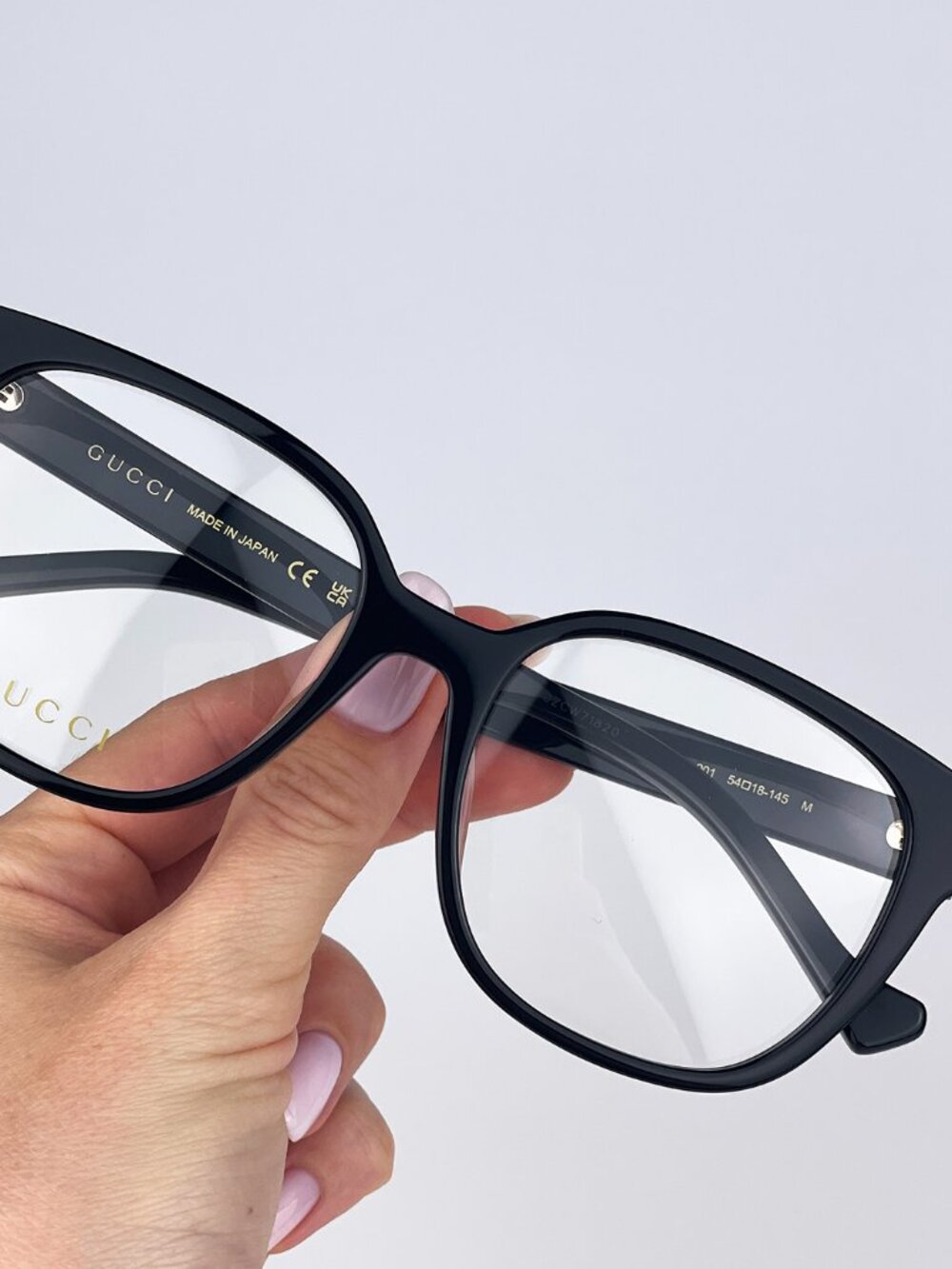 GUCCI GG1305OA 001 BLACK HAVANA SQUARE EYEGLASSES